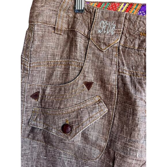 Raison D'etre Women's Pants Wide Leg 100% Linen Brown Pockets Size 31 NEW - Picture 11 of 11
